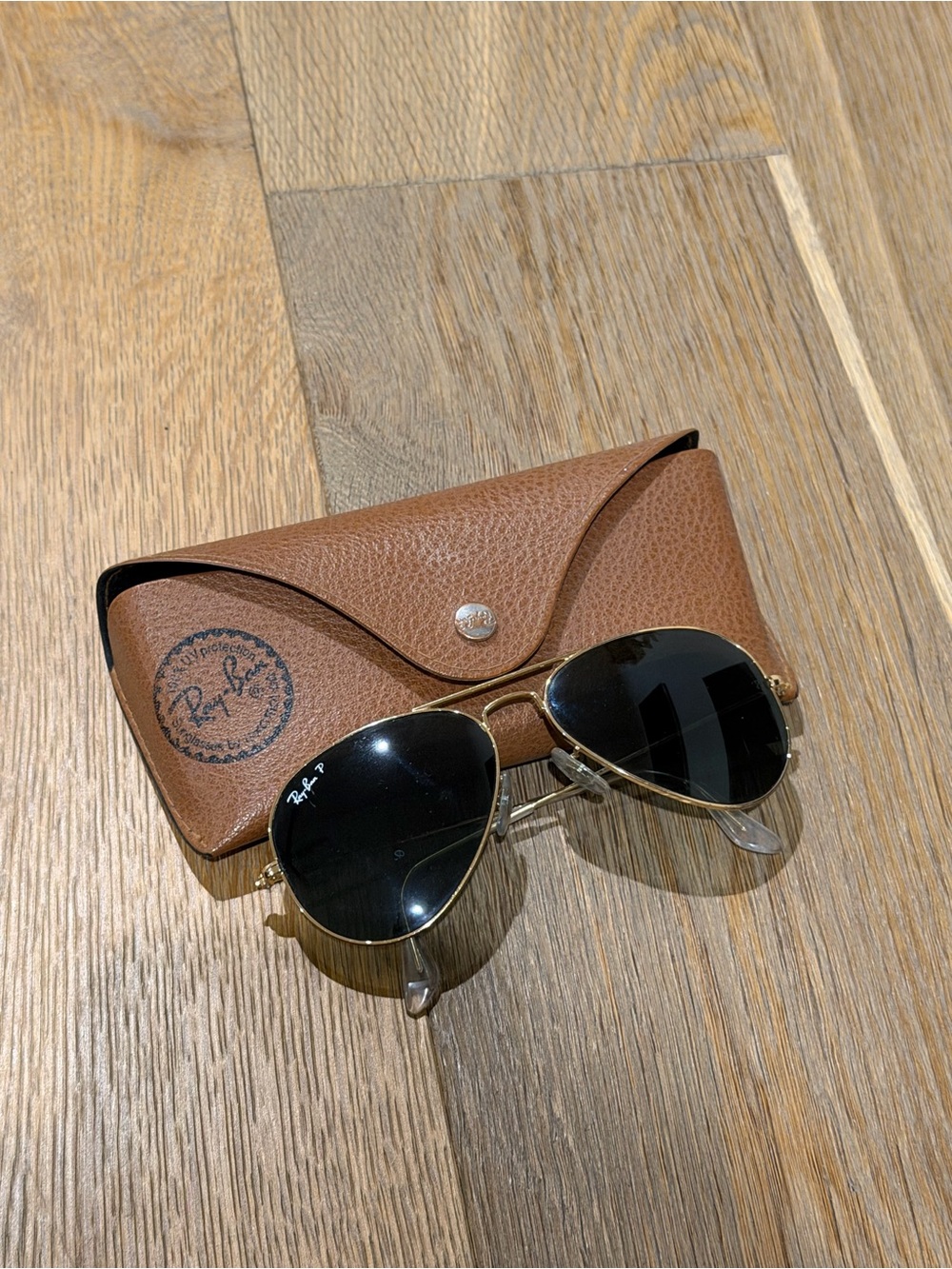 Ray-Ban Aviator Large Metal Polarized Sunglasses Gold - Picture 7 of 8